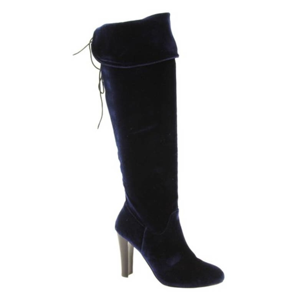Steve Madden Glamurr Blue Velvet Heeled Over the Knee Boot 6